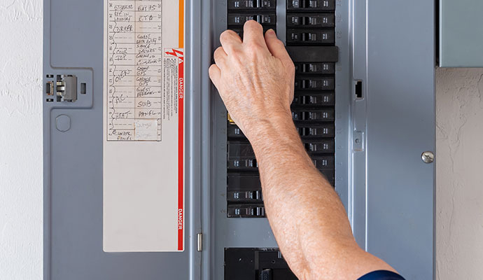 An expert installing electrical panel
