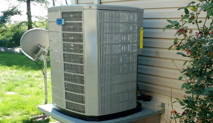 An installed new outdoor HVAC unit