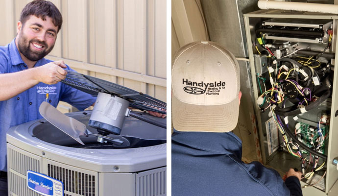 Collage of heating repair and heating system maintenance services