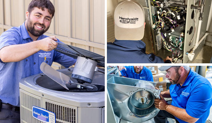 Collage of heating system repair, maintenance and installation service