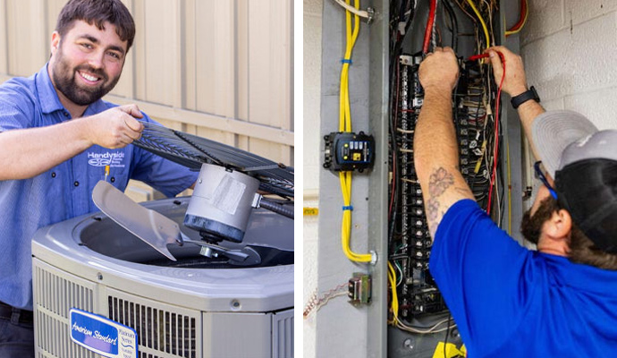Collage of HVAC and electrical repairing service