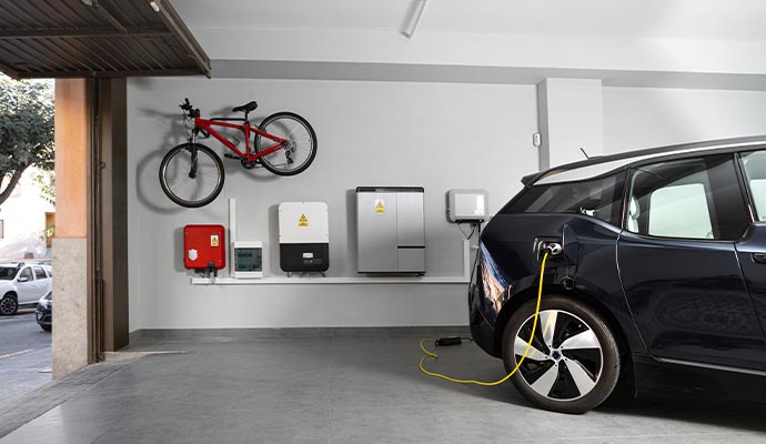 EV custom charging station on home.