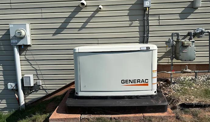 Generac generator outside house
