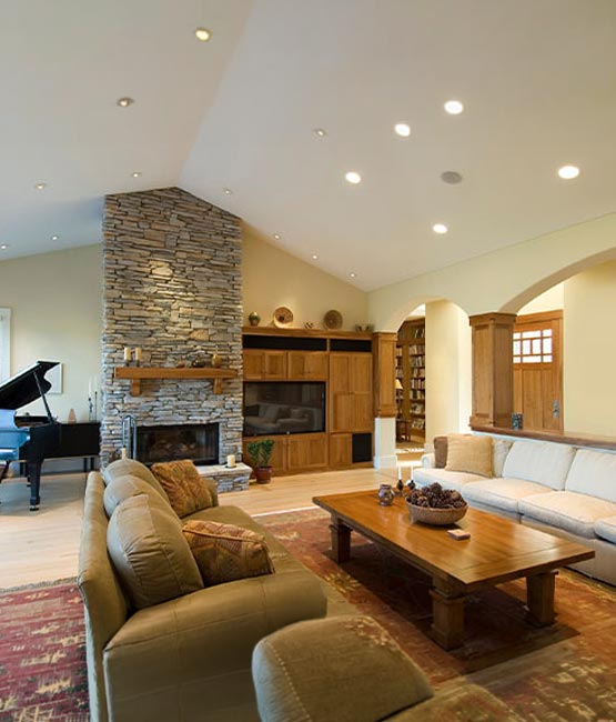 Indoor lighting upgrade in a spacious living room.