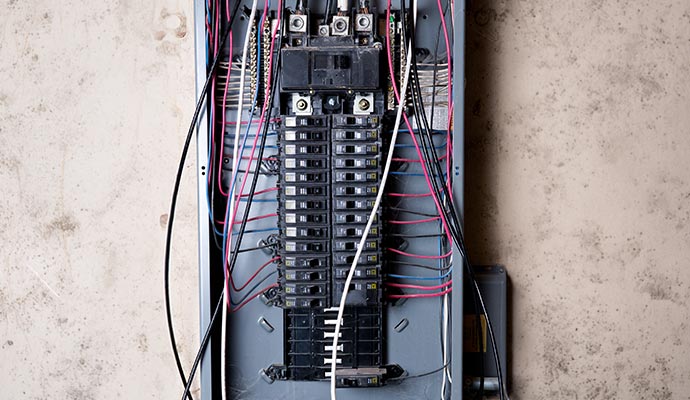 Installed electrical panel.