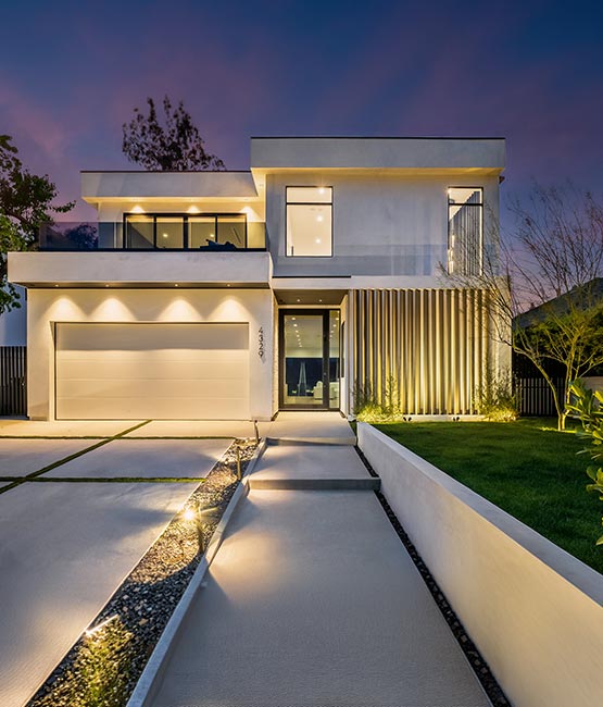 Outdoor lighting installed in a residential house.