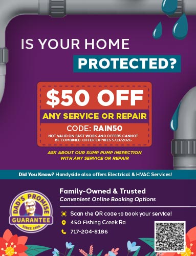 Handyside April monthly service postcard