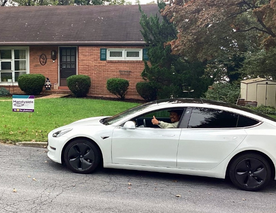 Handyside EV charging station in residential area