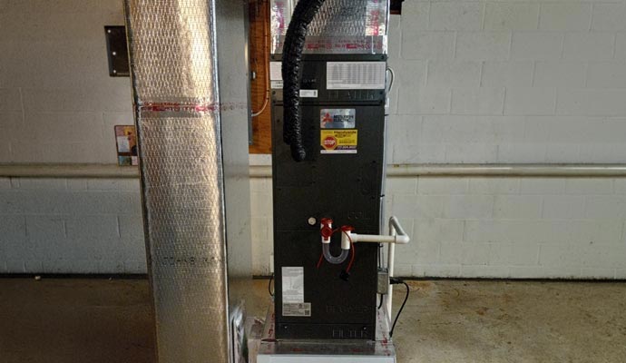 Electric hvac air handler and ductwork