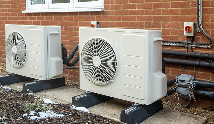 Two outdoor Eco-friendly Geothermal HVAC units