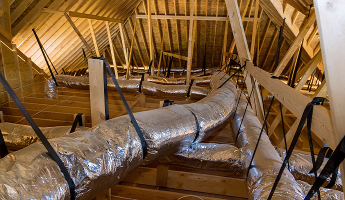 New air ducts installed in a home