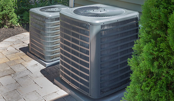 Installed two outdoor central AC units