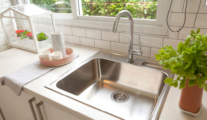 Newly installed kitchen sink
