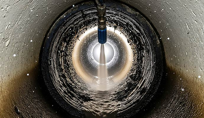 Clogged drain cleaning using hydro jet