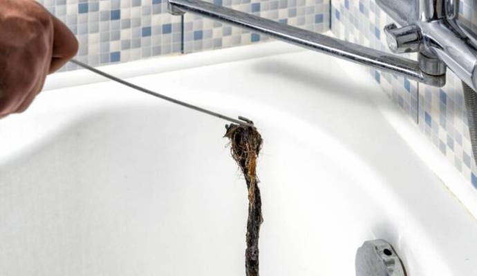 Hair clog removal for bathtub drains.
