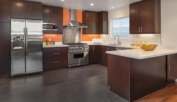 Modern kitchen fixtures.