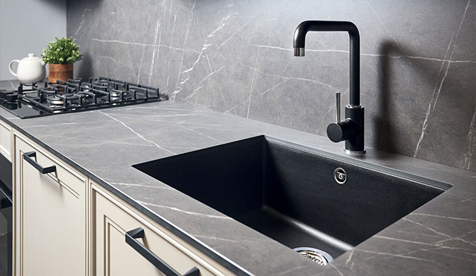 Newly installed kitchen sink