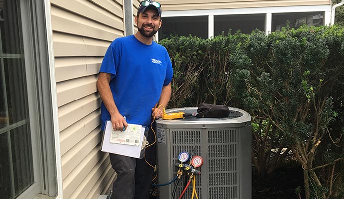 Outdoor heating system inspection service.