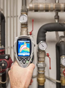Professional thermal hvac pipe inspection.