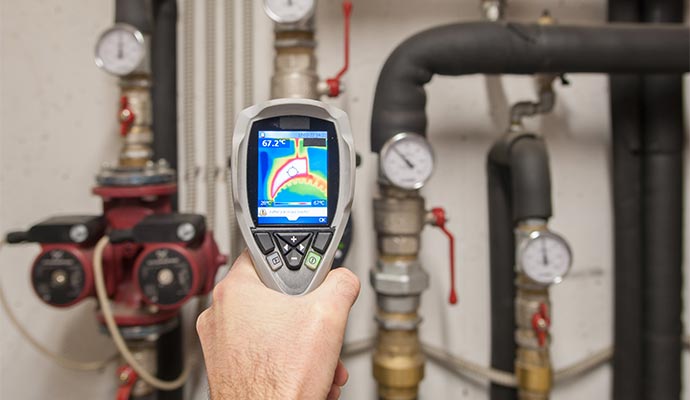 Professional thermal hvac pipe inspection.