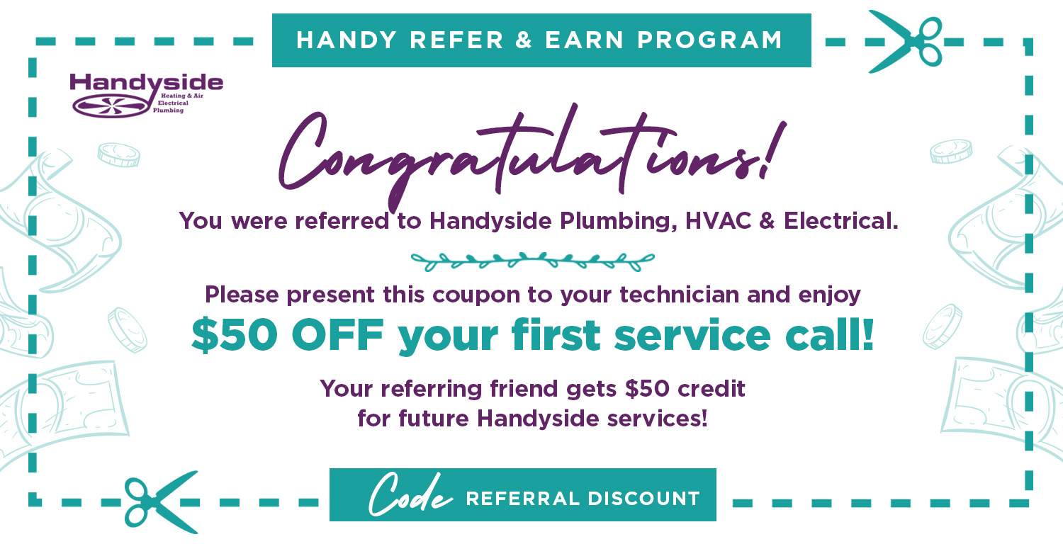 Handyside refer and earn coupon web