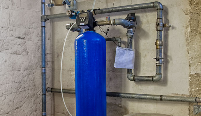 Installed water softener system